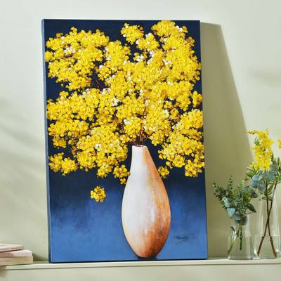 Tableau bouquet mimosa - jaune mimosa