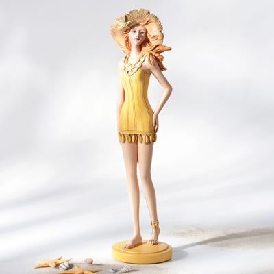 Statuette femme debout - jaune