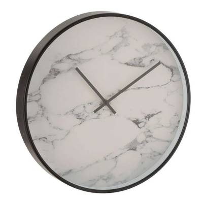 Horloge ronde effet marbre - noir
