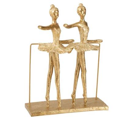 Statuette duo de ballerines - jaune doré
