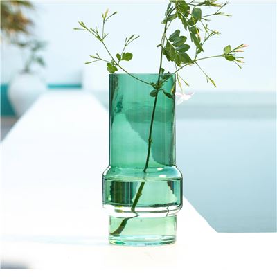 Vase en verre vert h25cm - vert