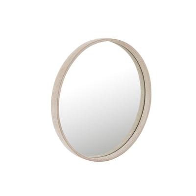 miroir rond façon cuir beige - beige