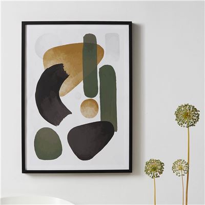 Affiche 50x70cm en vert, marron, et ocre - vert