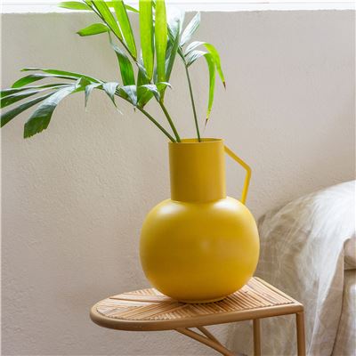 Vase métal jaune - jaune