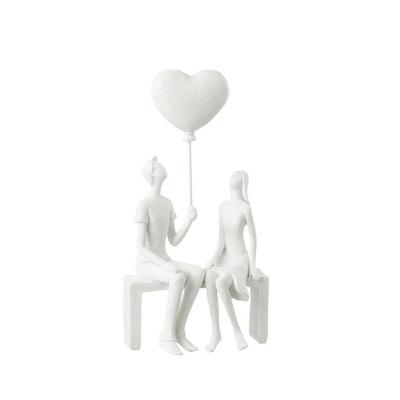 statuette couple h23cm - blanc