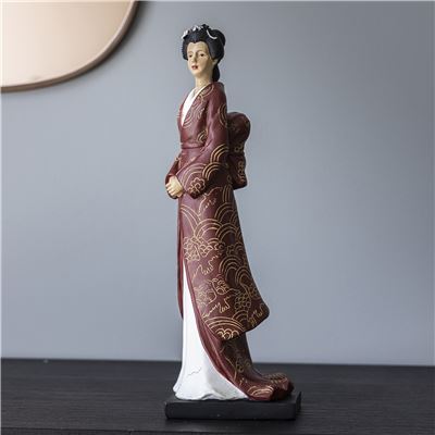 Statuette femme japonaise h26cm - rouge