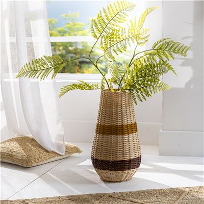 vase en bambou tressé - naturel