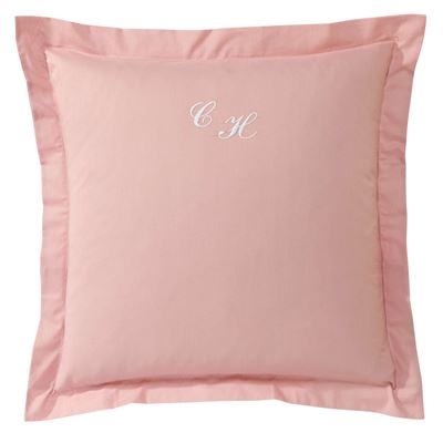 Taie volant 63x63 - rose thé