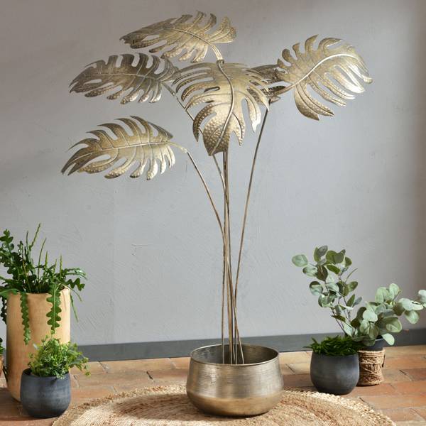Grande plante décorative en métal