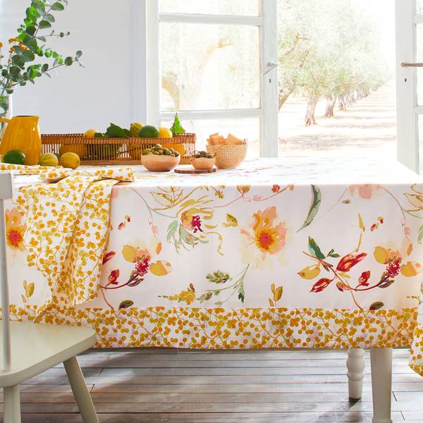 Linge de table coton motif floral