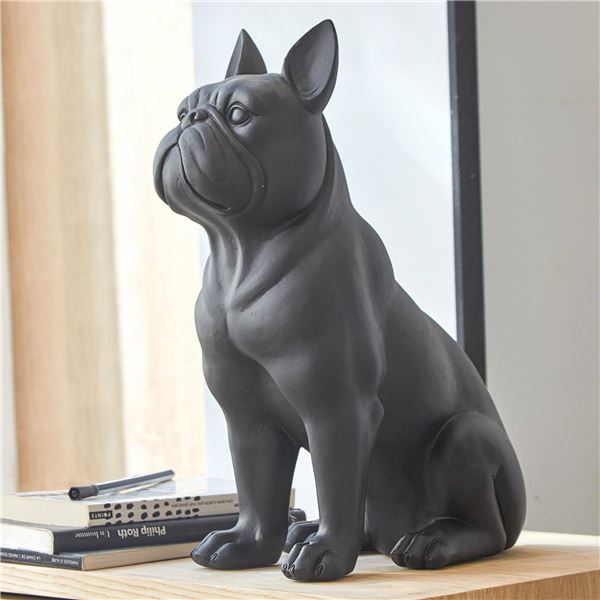 Statuette chien noir