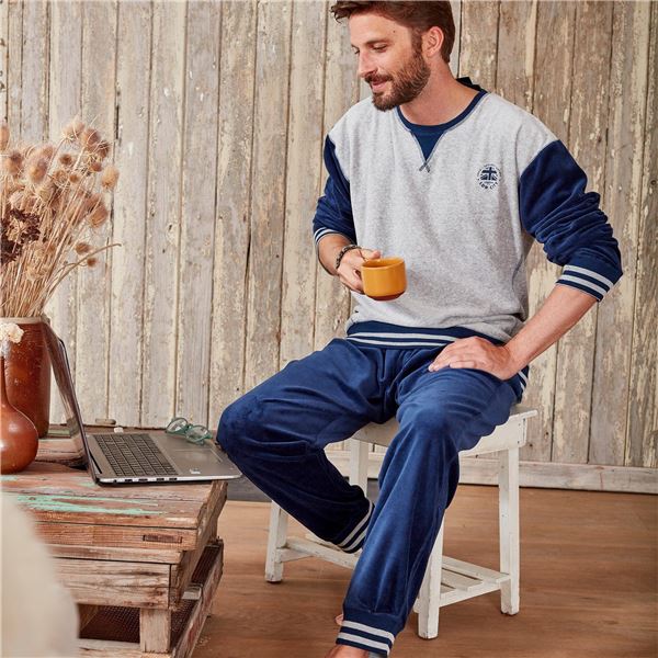 Pyjama homme manches longues style jogging