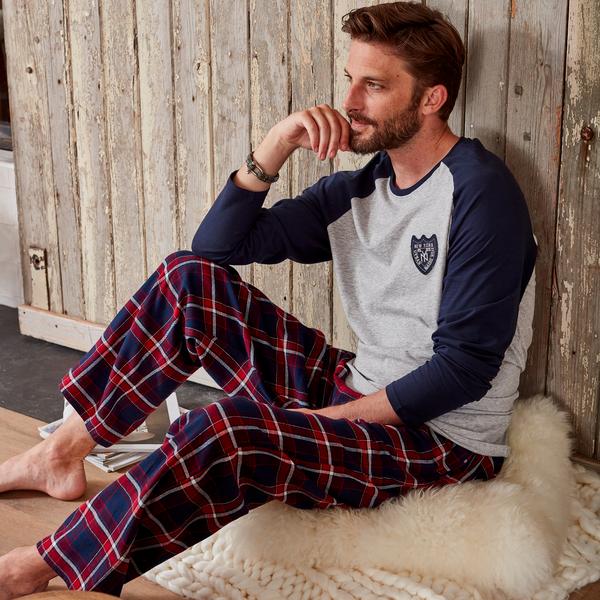 Pyjama homme bicolore à carreaux