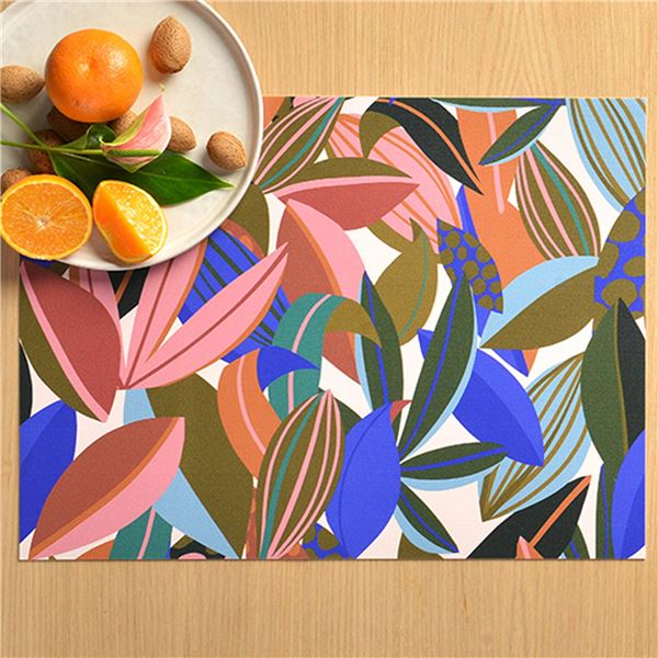 Sets de table motif feuilles colorées - Lot de 2 ou de 4