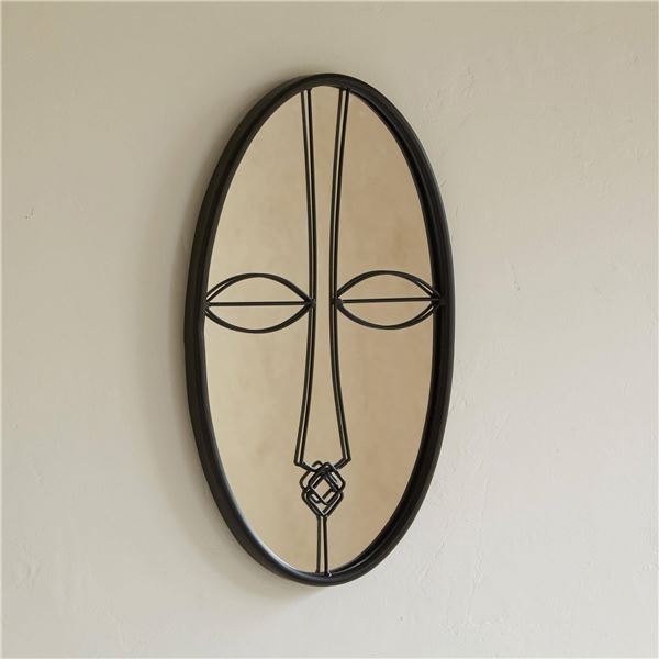 Miroir ovale décor ethnique