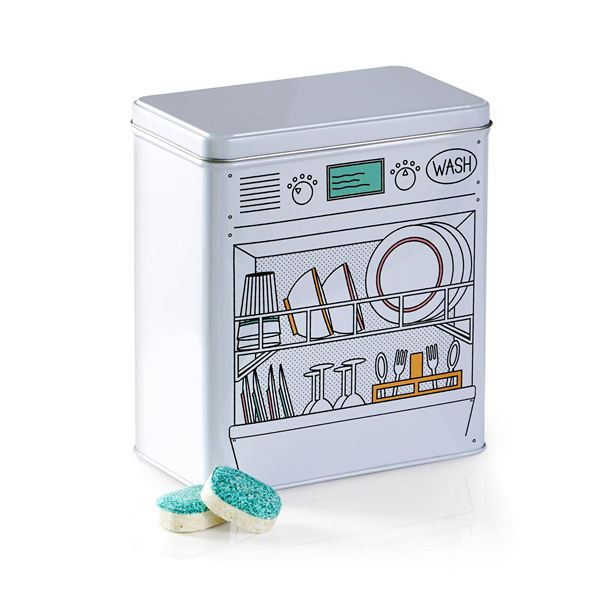 Boîte métal pour pastilles de lave-vaisselle