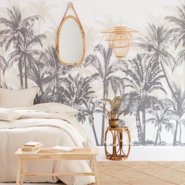 Papier peint panoramique motif palmiers - set de 3 lés - 300 x 270 cm