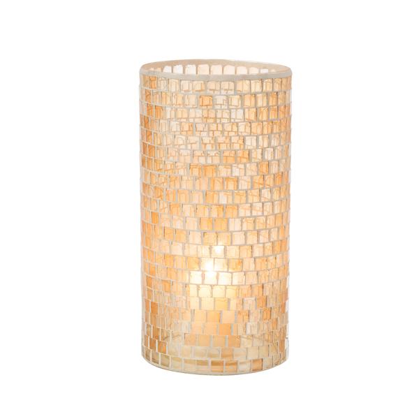 Vase cylindrique décor effet mosaïque