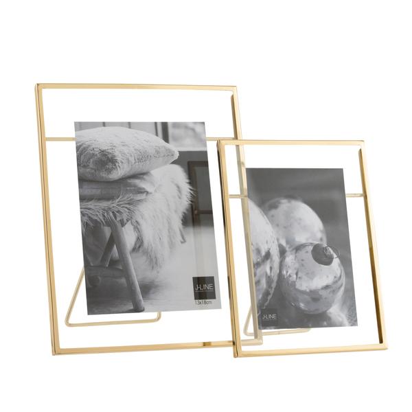 Cadre photo en métal doré et verre