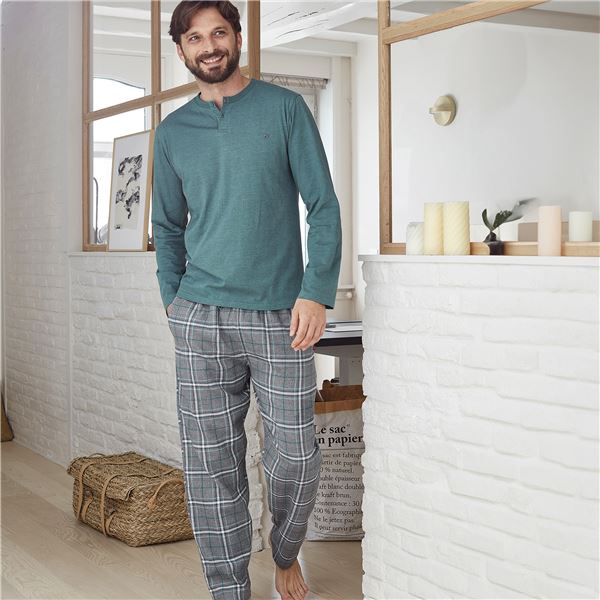Pyjama homme flanelle à carreaux - DODO HOMEWEAR
