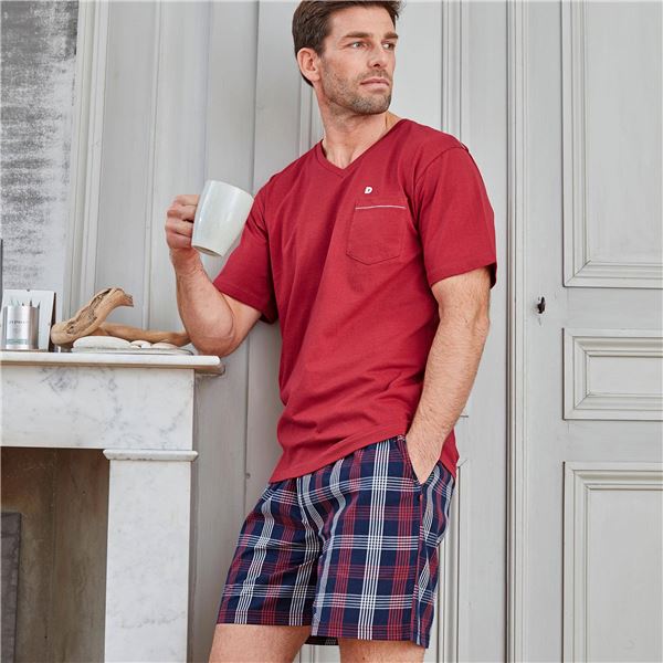 Pyjama short pour homme à carreaux écossais - DODO HOMEWEAR