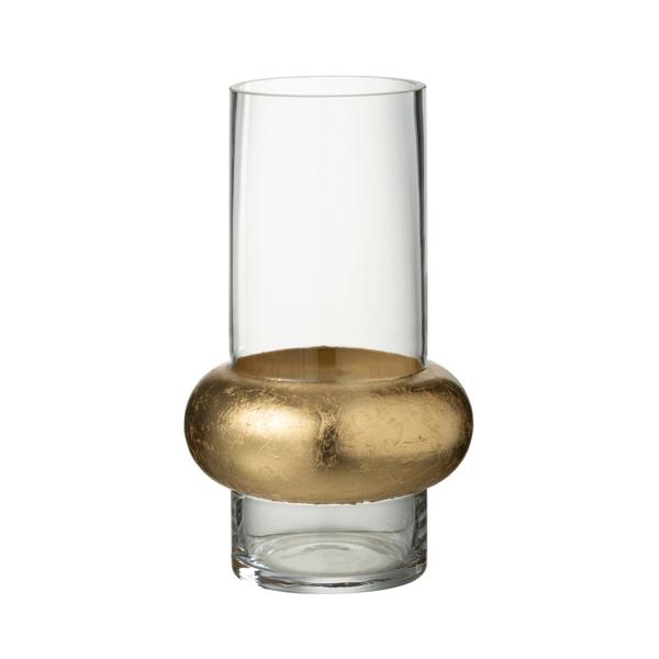 Vase cylindre avec bague déco doré