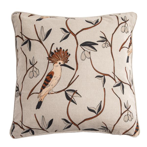 Coussin imprimé oiseau