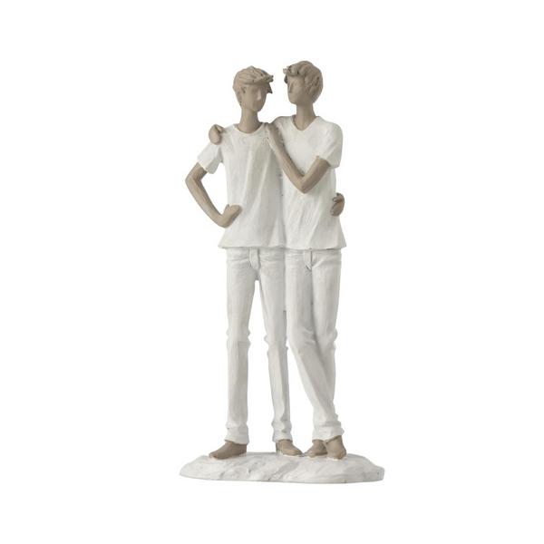 Statuette 2 garçons complices, mais sur l'épaule