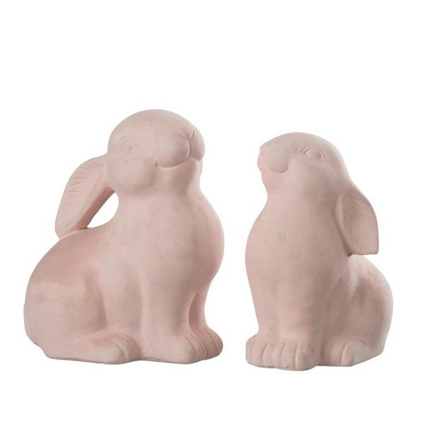 Ensemble de 2 statuettes petits lapins