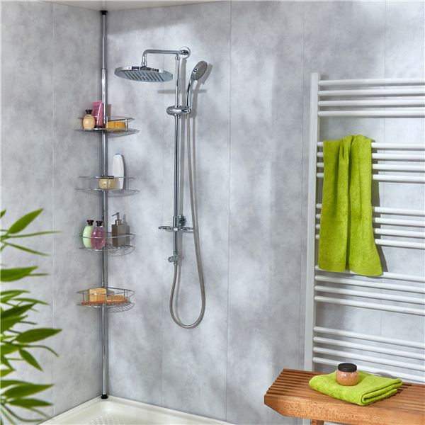 Étagère de douche télescopique - Étagère réglable pour douche et