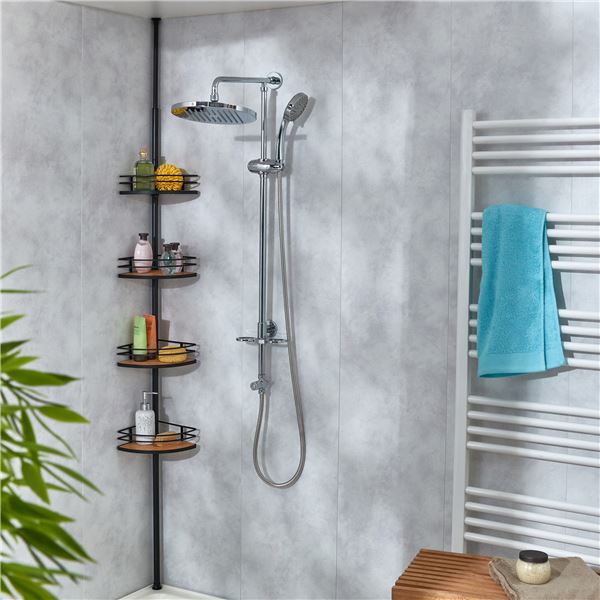 Étagère de douche télescopique - Étagère réglable pour douche et