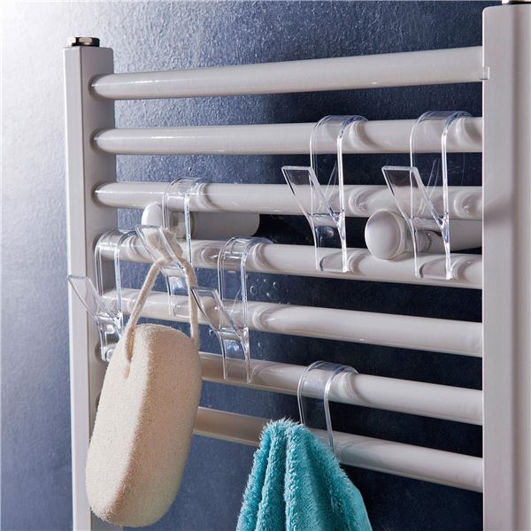 Crochets pour radiateur sèche-serviettes - Lot de 6
